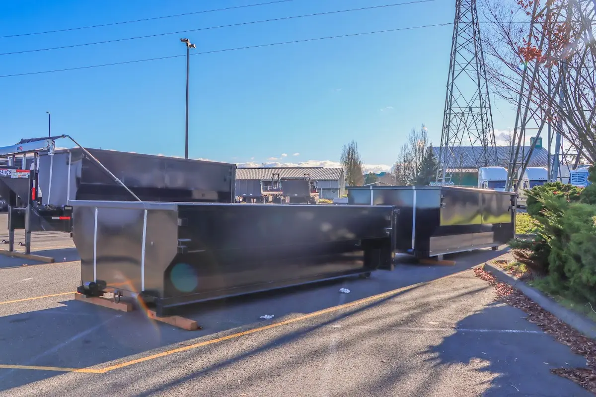 Roll-off dumpster ready for waste disposal at job site for Construction Dumpster Rental in Sun City Center